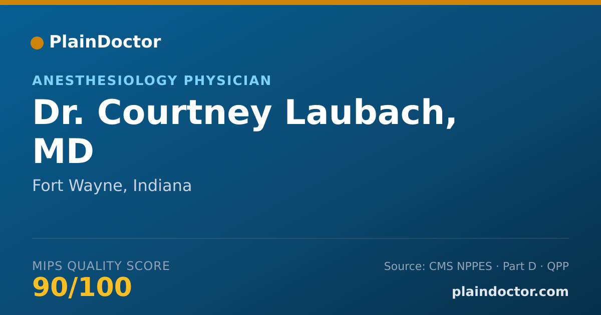 Shareable card for Courtney Laubach, MD - Anesthesiology Physician, Fort Wayne, IN