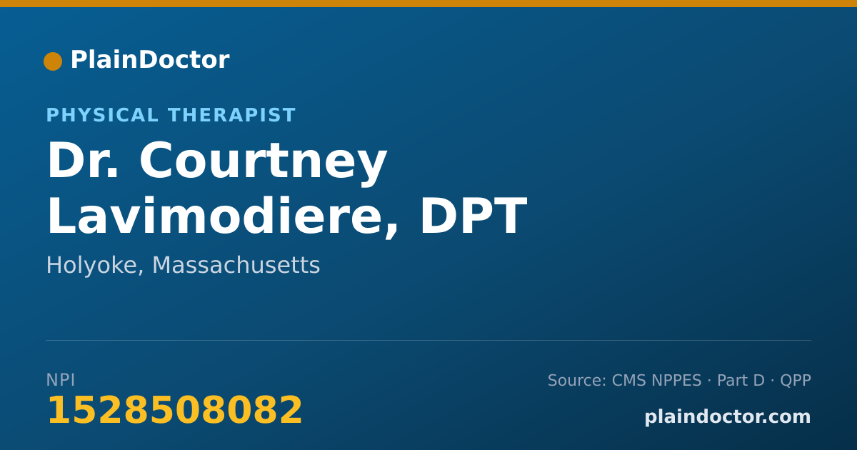 Shareable card for Courtney Lavimodiere, DPT - Physical Therapist, Holyoke, MA