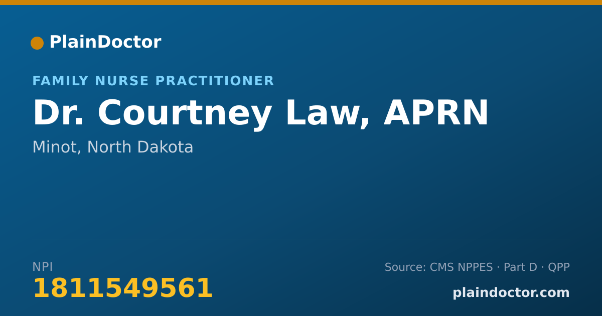 Shareable card for Courtney Law, APRN - Family Nurse Practitioner, Minot, ND