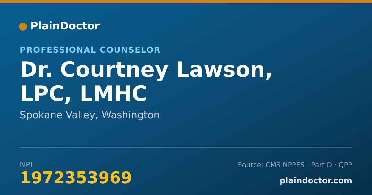 Shareable card for Courtney Lawson, LPC, LMHC - Professional Counselor, Spokane Valley, WA