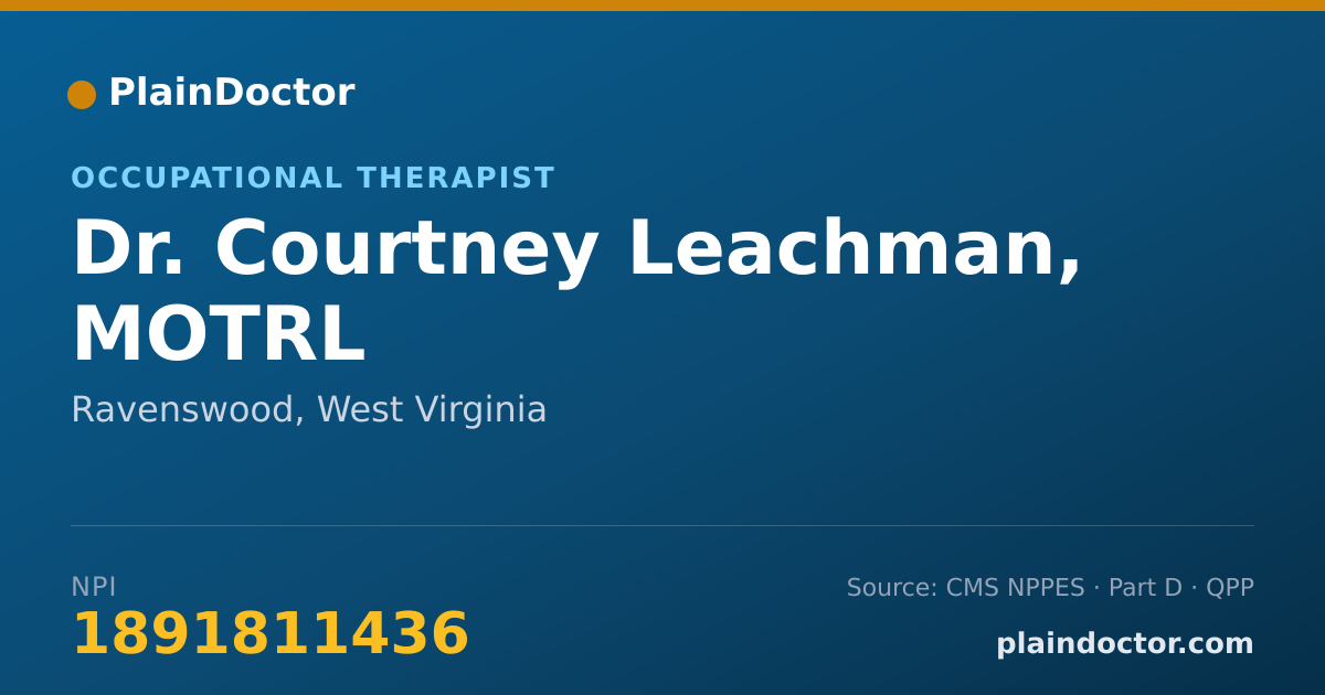 Shareable card for Courtney Leachman, MOTRL - Occupational Therapist, Ravenswood, WV