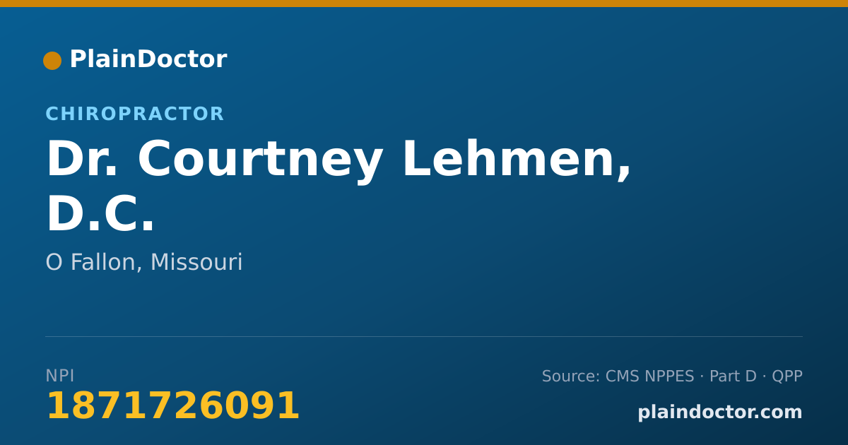 Shareable card for Courtney Lehmen, D.C. - Chiropractor, O Fallon, MO