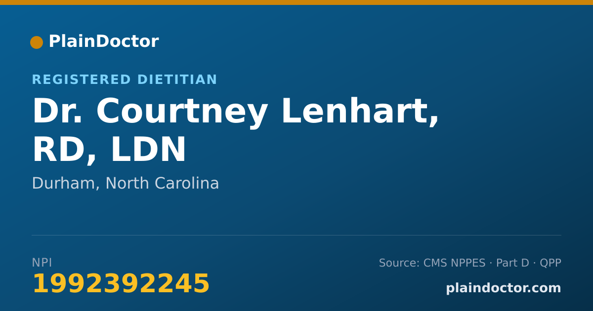 Shareable card for Courtney Lenhart, RD, LDN - Registered Dietitian, Durham, NC