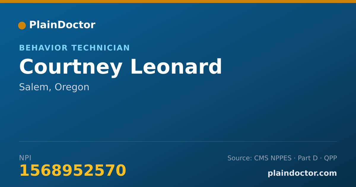 Shareable card for Courtney Leonard - Behavior Technician, Salem, OR
