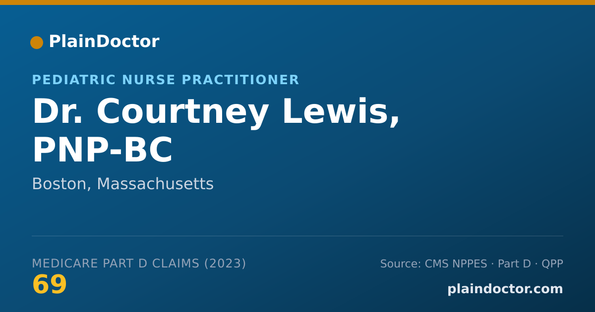 Shareable card for Courtney Lewis, PNP-BC - Pediatric Nurse Practitioner, Boston, MA