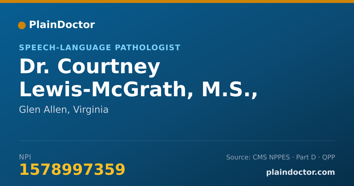 Shareable card for Courtney Lewis-McGrath, M.S., CCC-SLP - Speech-Language Pathologist, Glen Allen, VA