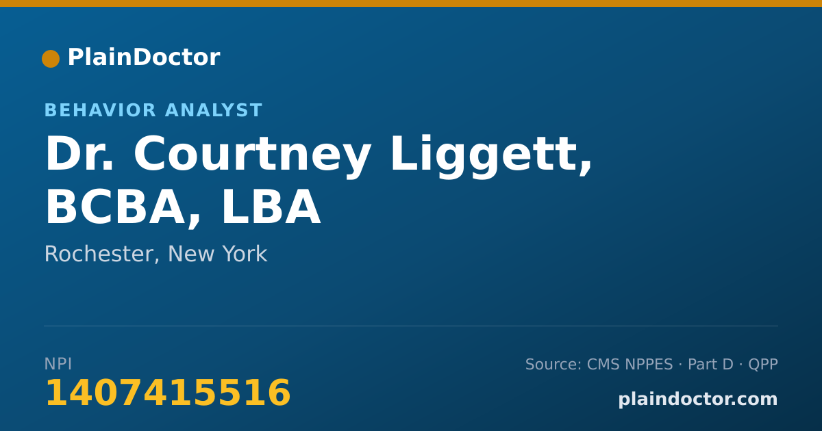Shareable card for Courtney Liggett, BCBA, LBA - Behavior Analyst, Rochester, NY