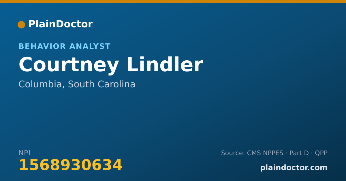 Shareable card for Courtney Lindler - Behavior Analyst, Columbia, SC