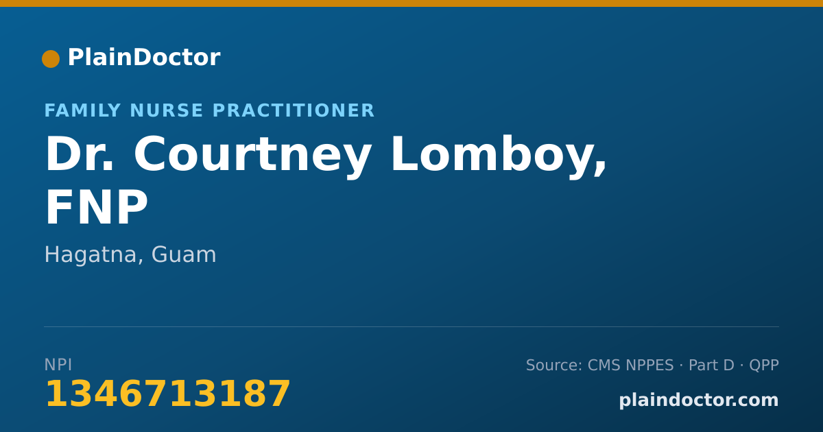 Shareable card for Courtney Lomboy, FNP - Family Nurse Practitioner, Hagatna, GU