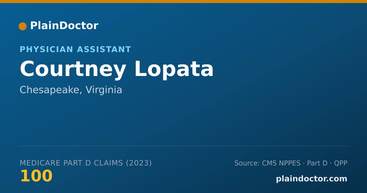 Shareable card for Courtney Lopata - Physician Assistant, Chesapeake, VA