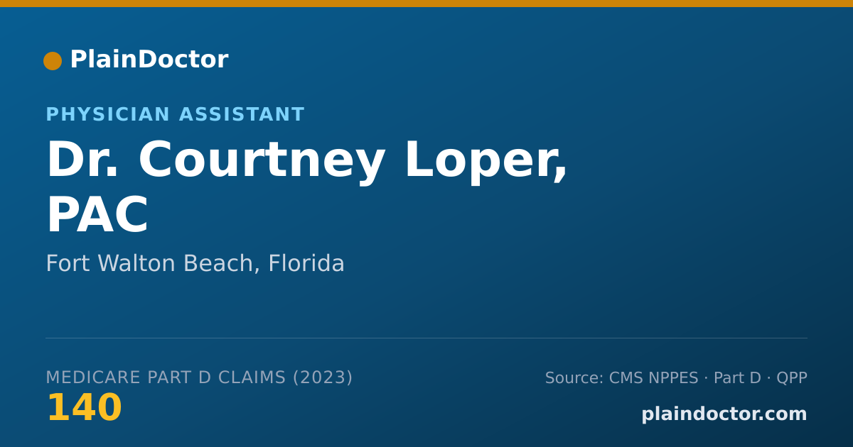Shareable card for Courtney Loper, PAC - Physician Assistant, Fort Walton Beach, FL