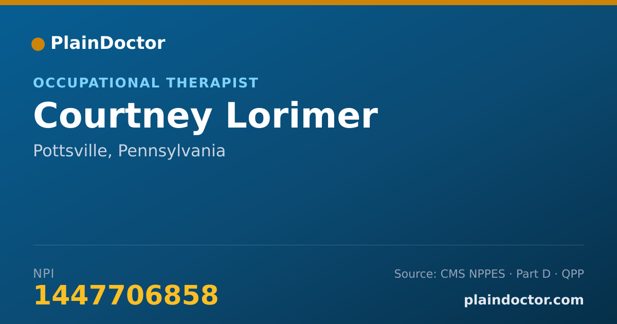 Shareable card for Courtney Lorimer - Occupational Therapist, Pottsville, PA