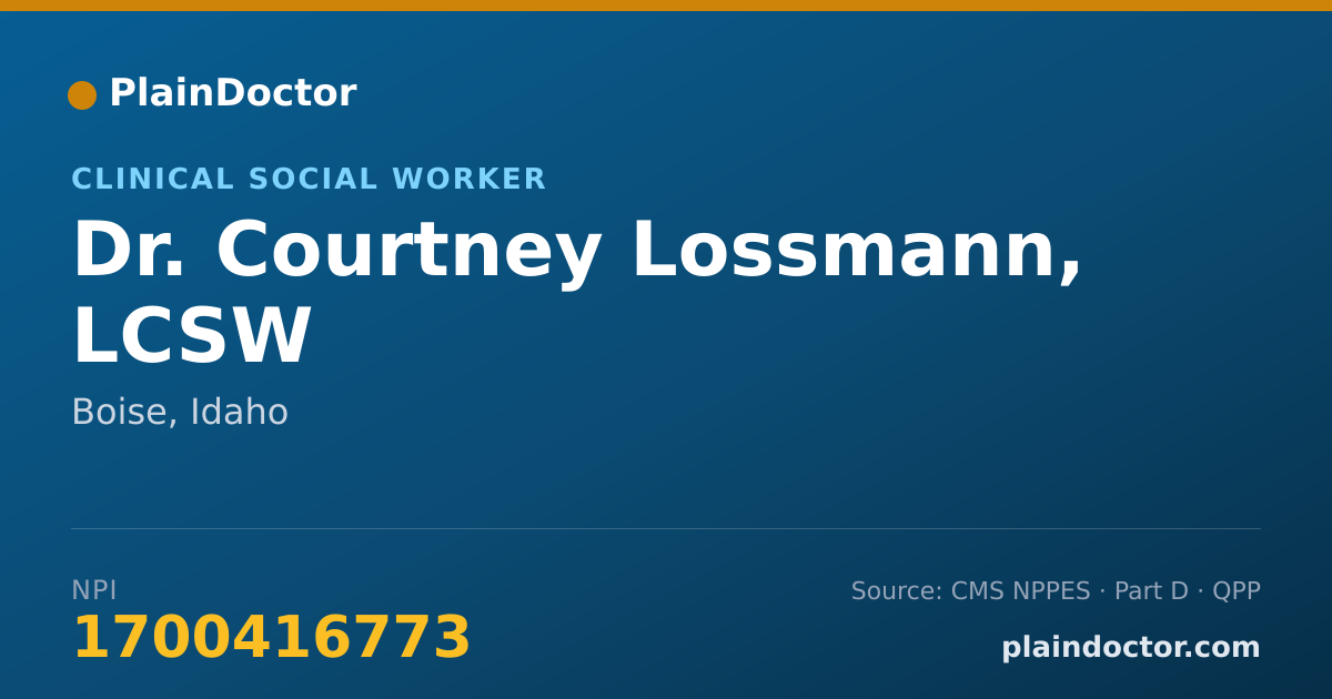 Shareable card for Courtney Lossmann, LCSW - Clinical Social Worker, Boise, ID