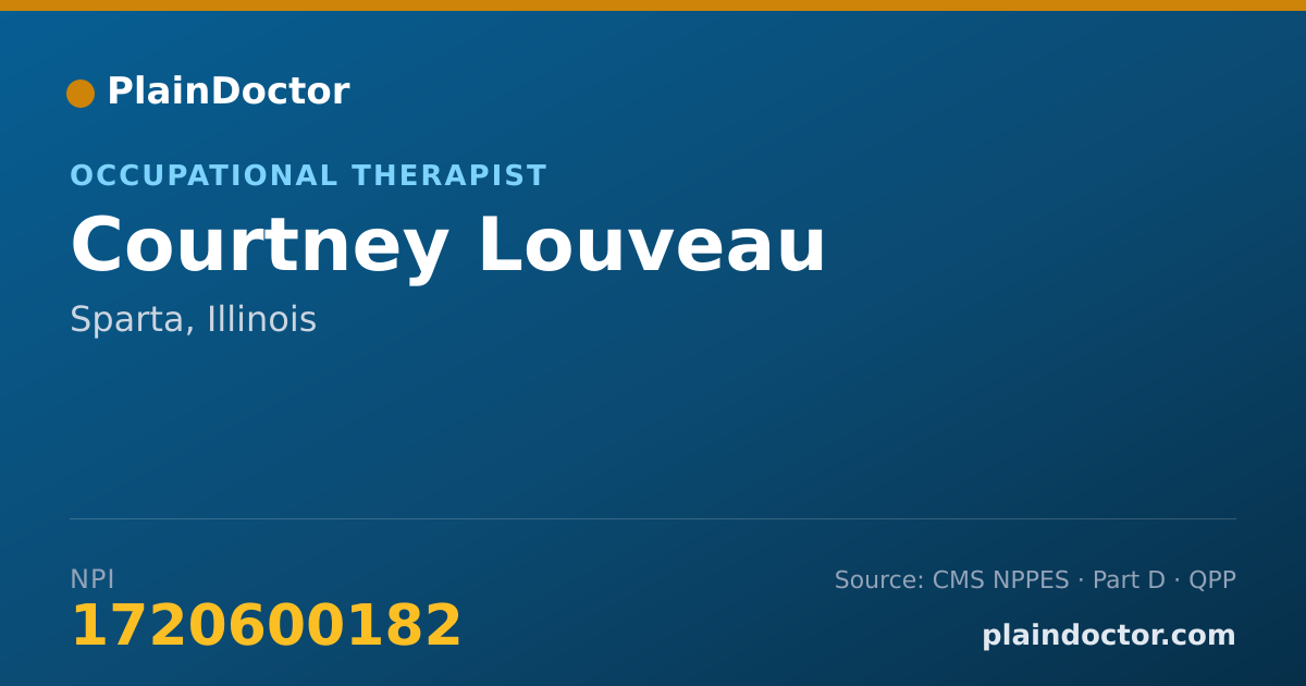 Shareable card for Courtney Louveau - Occupational Therapist, Sparta, IL