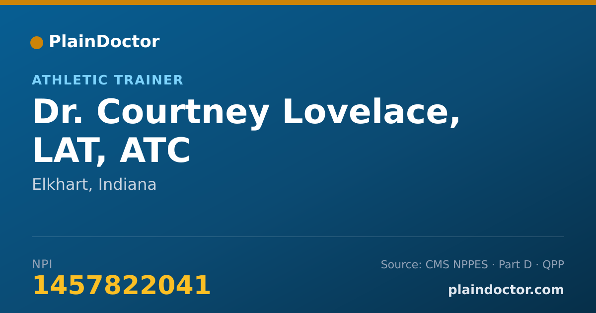 Shareable card for Courtney Lovelace, LAT, ATC - Athletic Trainer, Elkhart, IN