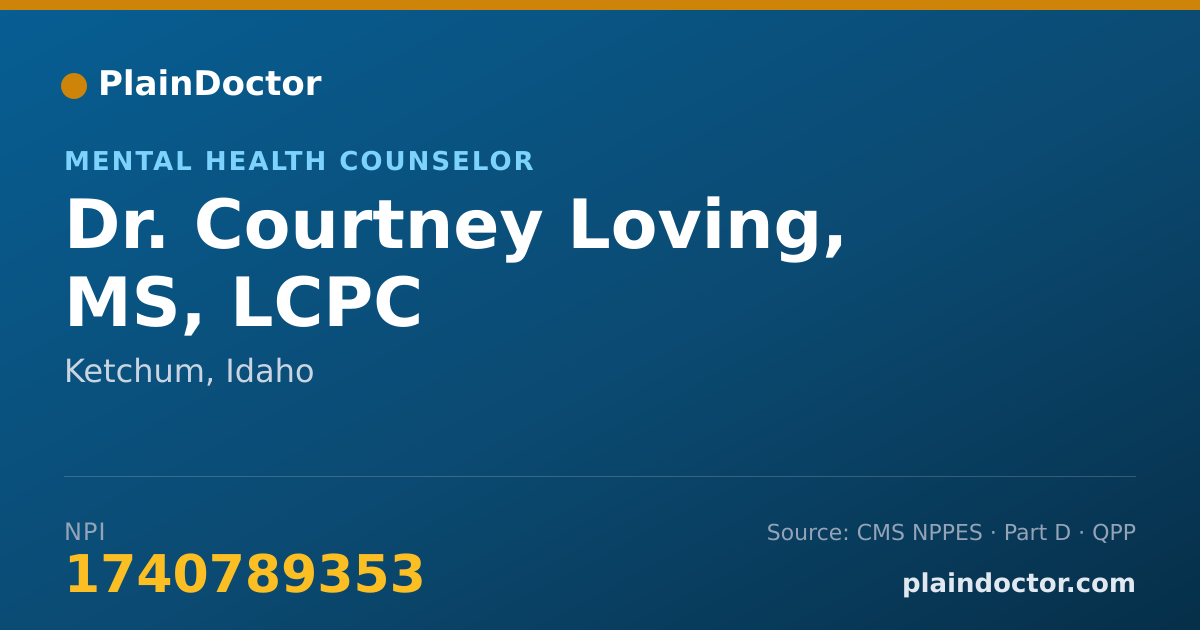 Shareable card for Courtney Loving, MS, LCPC - Mental Health Counselor, Ketchum, ID