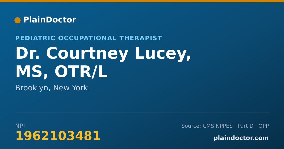 Shareable card for Courtney Lucey, MS, OTR/L - Pediatric Occupational Therapist, Brooklyn, NY