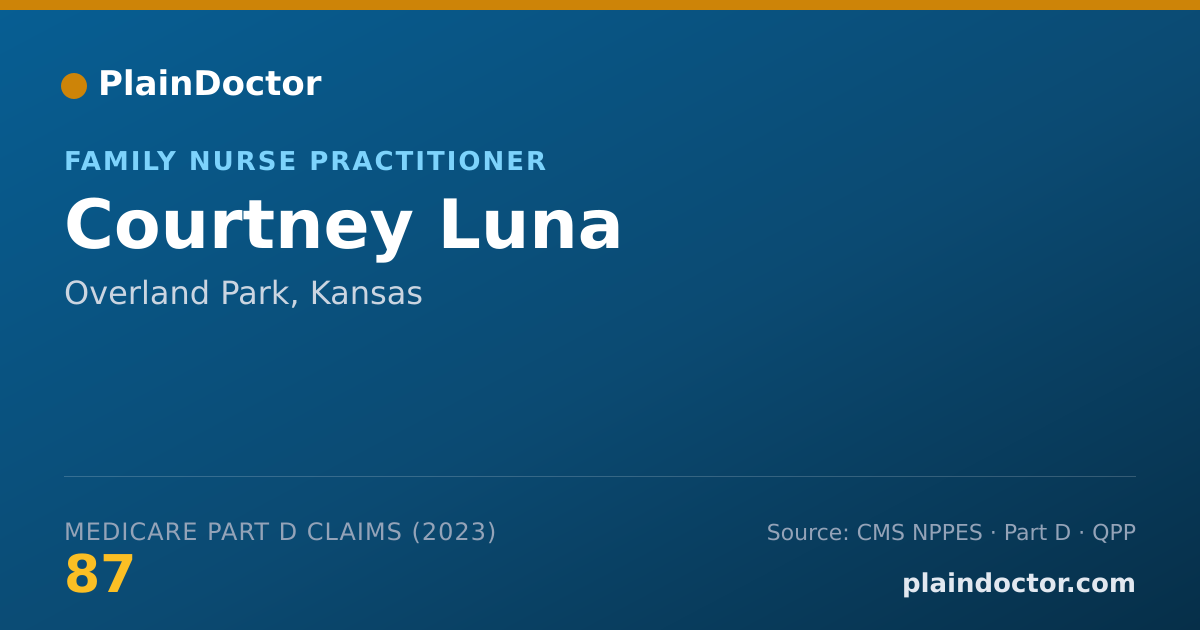 Shareable card for Courtney Luna - Family Nurse Practitioner, Overland Park, KS