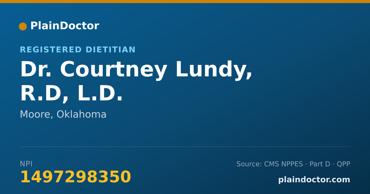 Shareable card for Courtney Lundy, R.D, L.D. - Registered Dietitian, Moore, OK