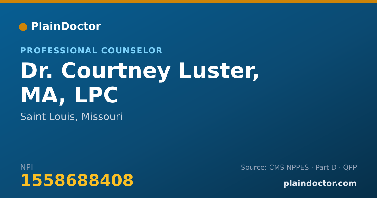 Shareable card for Courtney Luster, MA, LPC - Professional Counselor, Saint Louis, MO
