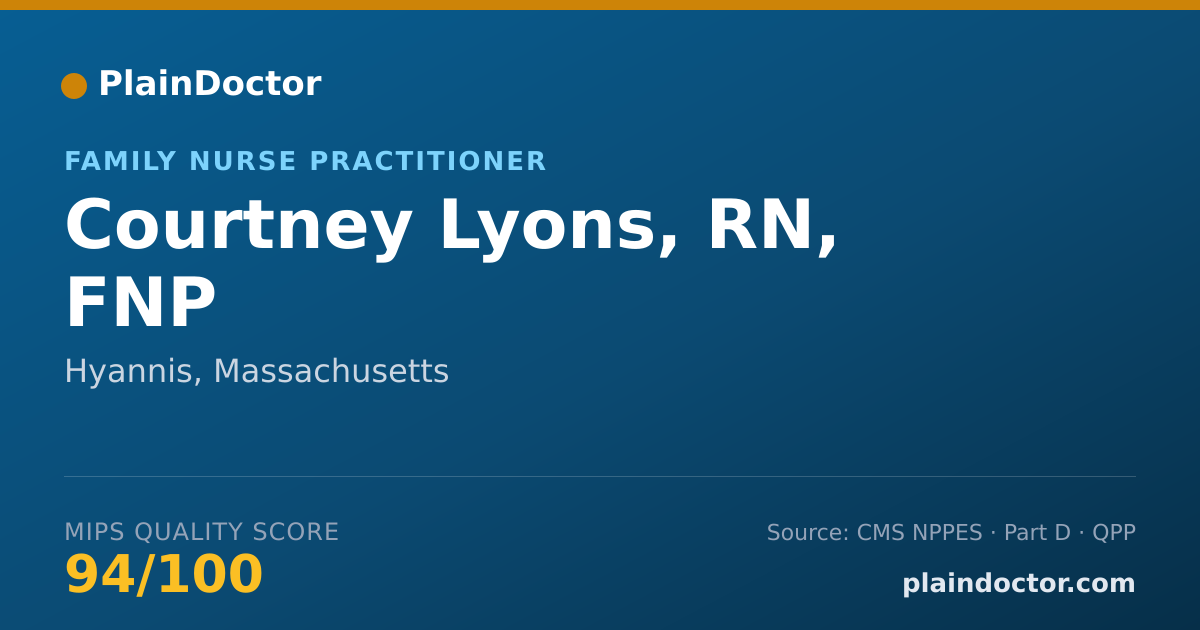 Shareable card for Courtney Lyons, RN, FNP - Family Nurse Practitioner, Hyannis, MA