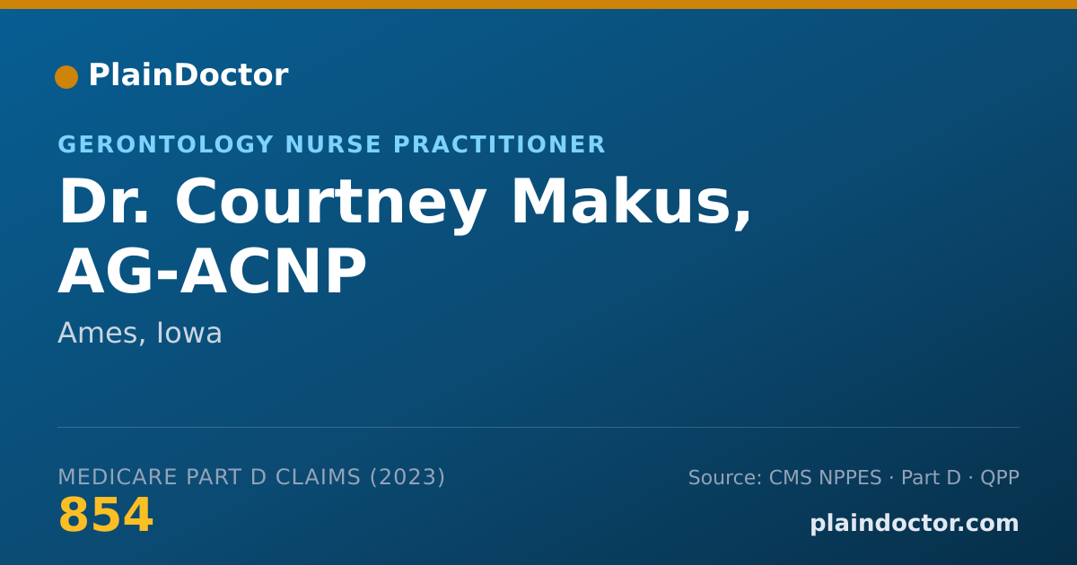 Shareable card for Courtney Makus, AG-ACNP - Gerontology Nurse Practitioner, Ames, IA