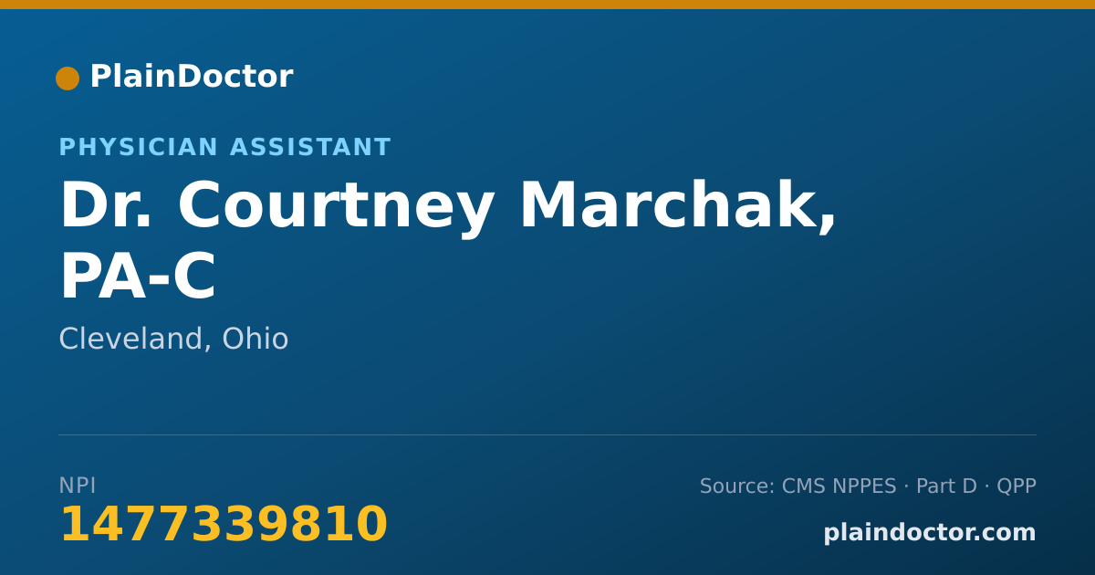 Shareable card for Courtney Marchak, PA-C - Physician Assistant, Cleveland, OH