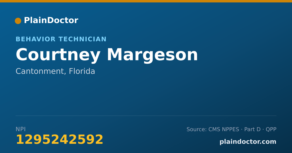 Shareable card for Courtney Margeson - Behavior Technician, Cantonment, FL