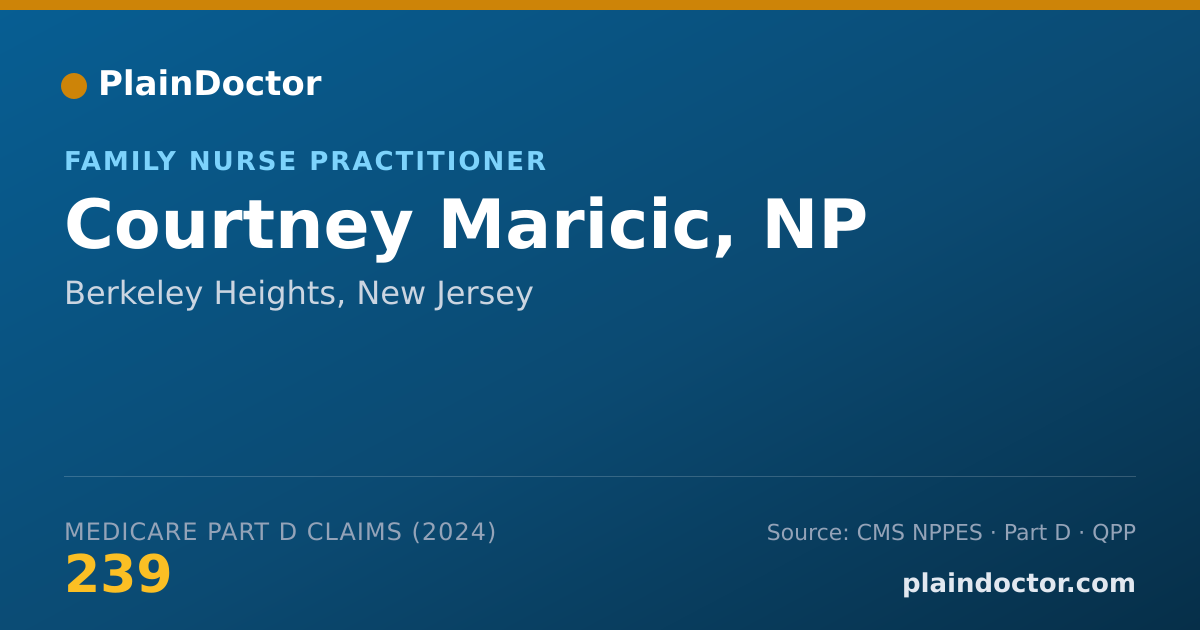 Shareable card for Courtney Maricic, NP - Family Nurse Practitioner, Berkeley Heights, NJ
