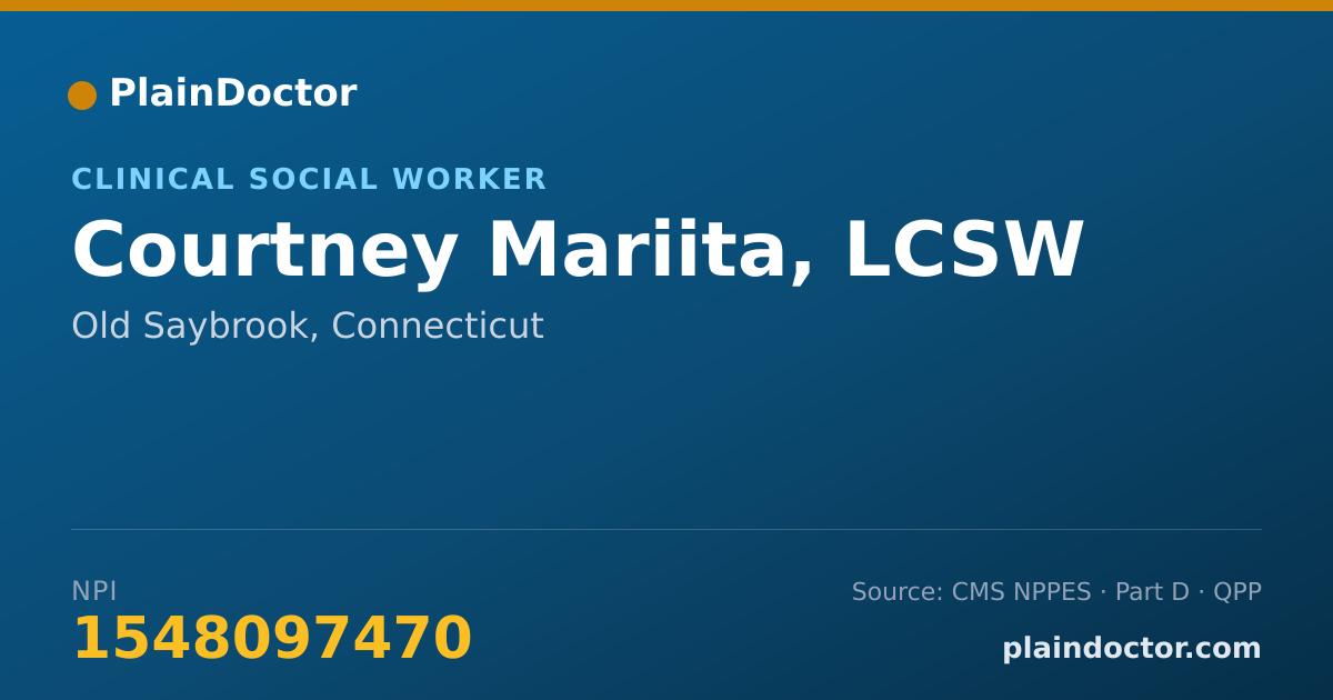 Shareable card for Courtney Mariita, LCSW - Clinical Social Worker, Old Saybrook, CT