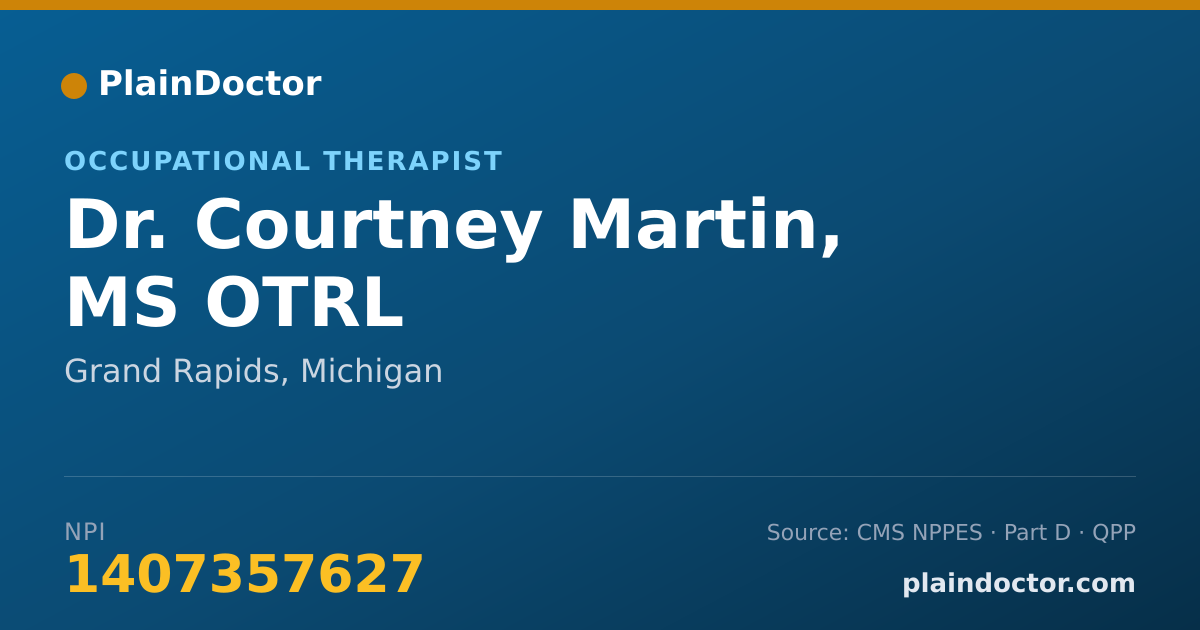 Shareable card for Courtney Martin, MS OTRL - Occupational Therapist, Grand Rapids, MI