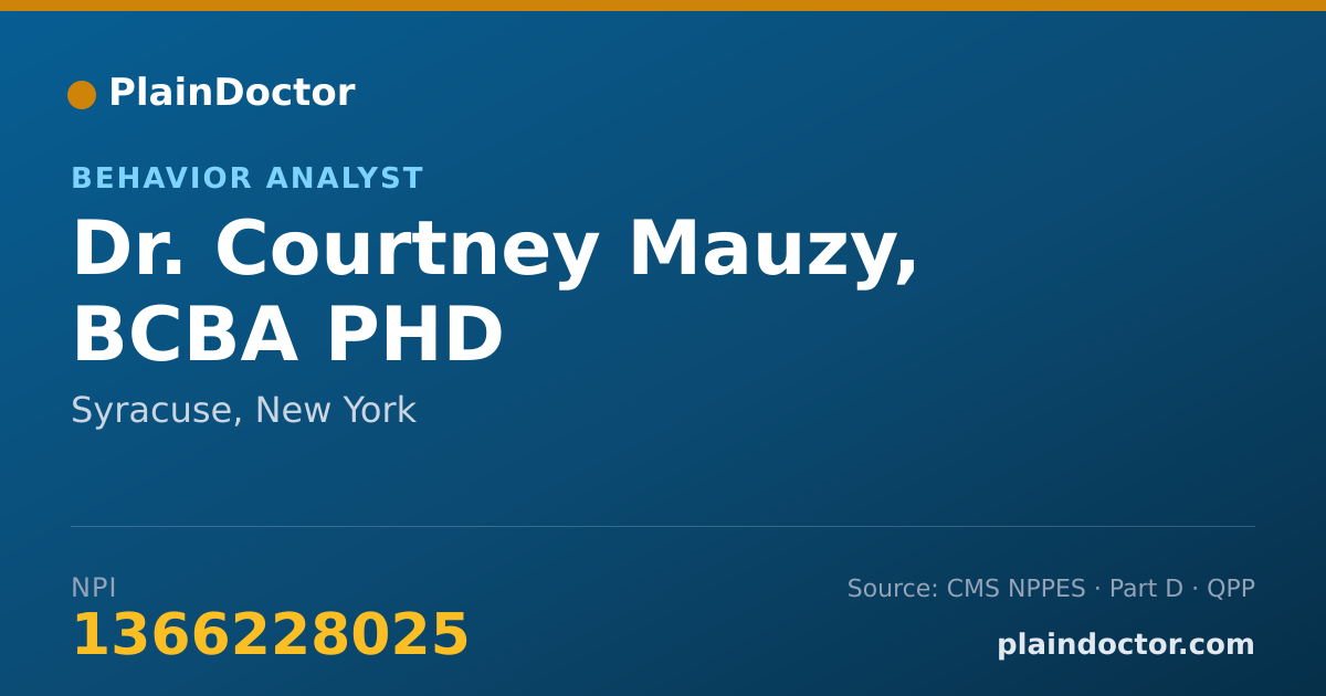 Shareable card for Courtney Mauzy, BCBA PHD - Behavior Analyst, Syracuse, NY