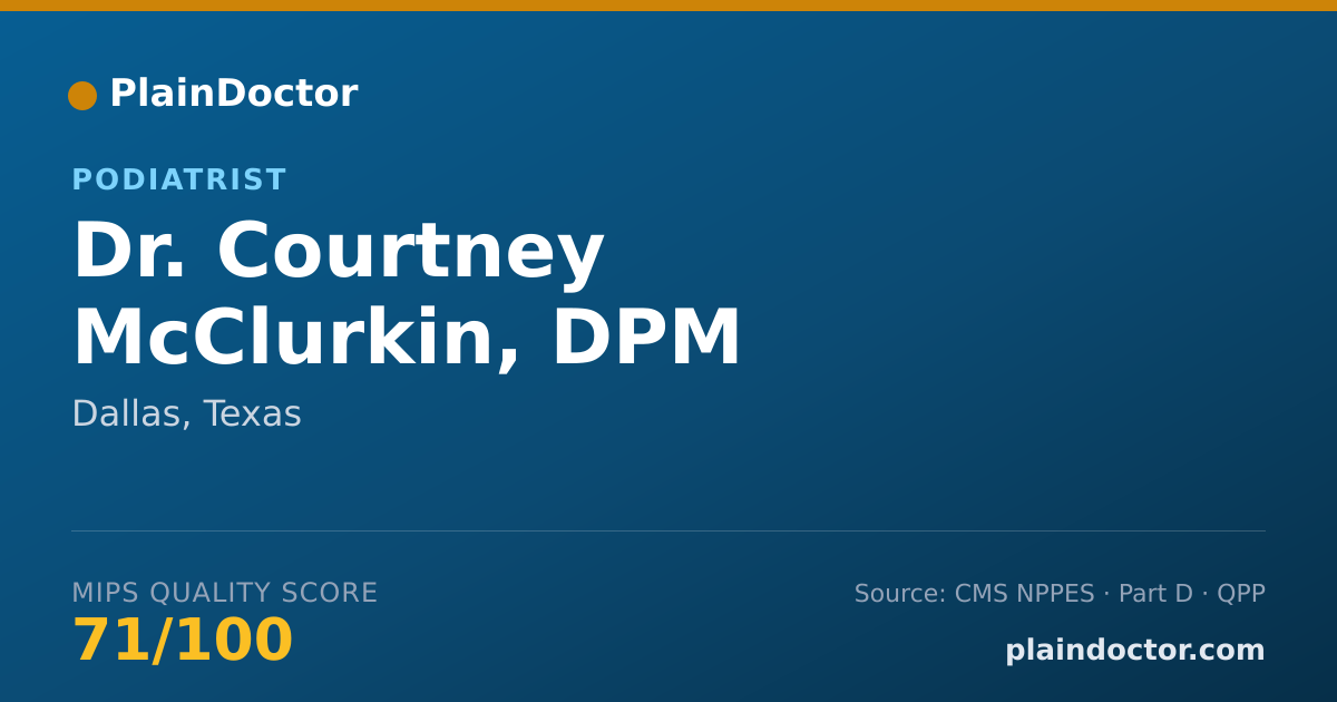 Shareable card for Courtney McClurkin, DPM - Podiatrist, Dallas, TX
