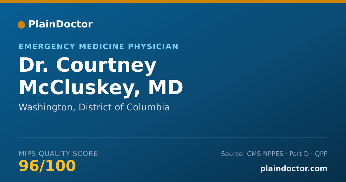 Shareable card for Courtney McCluskey, MD - Emergency Medicine Physician, Washington, DC