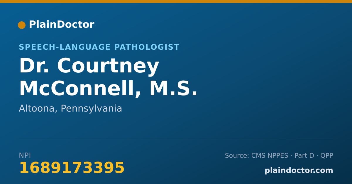 Shareable card for Courtney McConnell, M.S. CCC-SLP/L - Speech-Language Pathologist, Altoona, PA