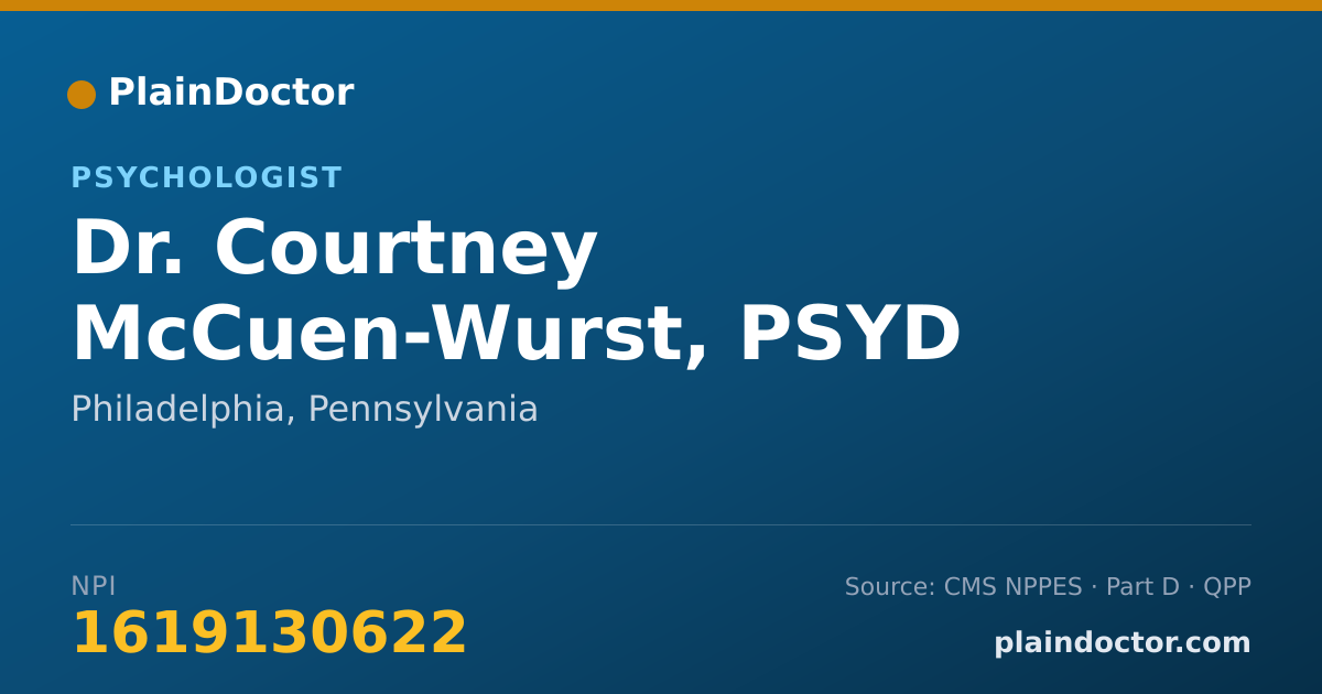 Shareable card for Courtney McCuen-Wurst, PSYD - Psychologist, Philadelphia, PA