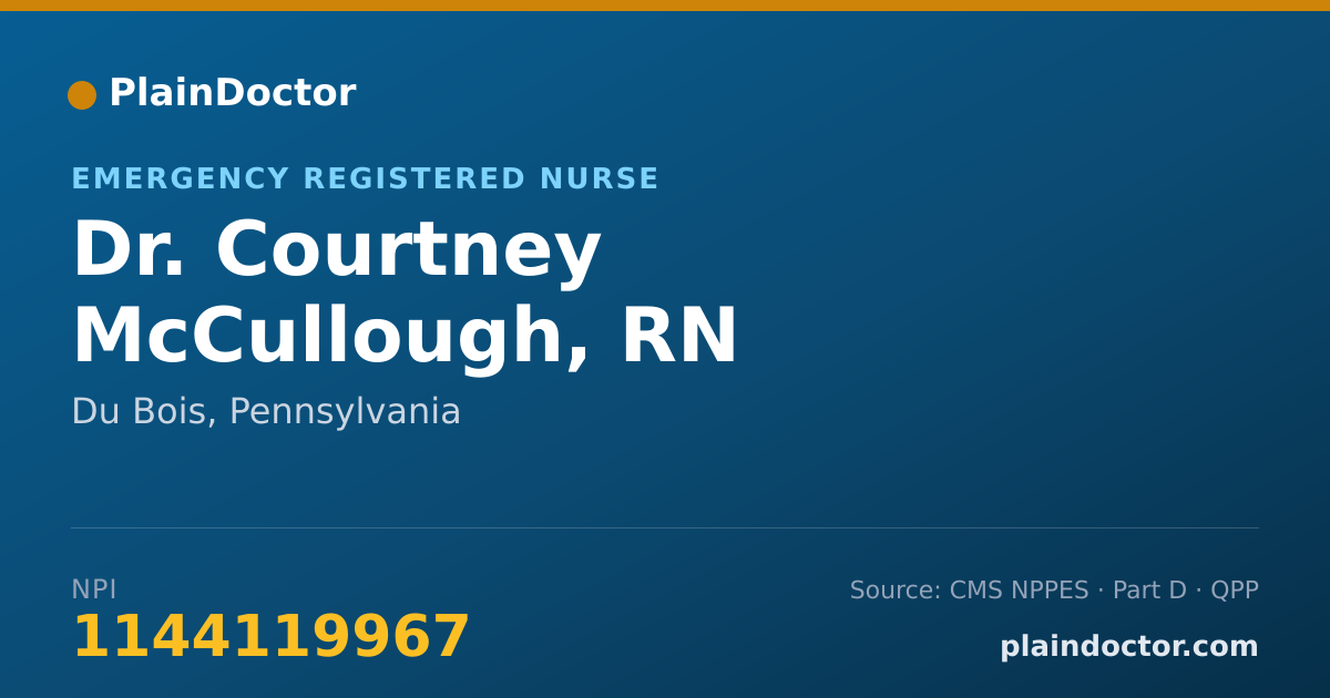 Shareable card for Courtney McCullough, RN - Emergency Registered Nurse, Du Bois, PA