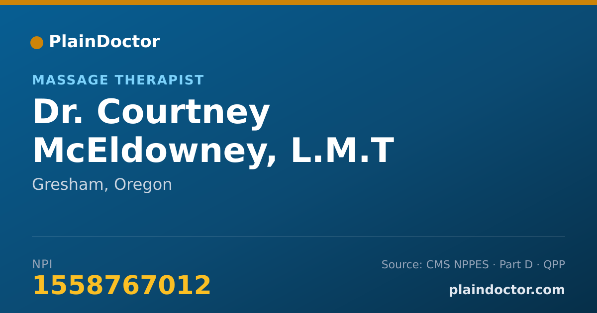 Shareable card for Courtney McEldowney, L.M.T - Massage Therapist, Gresham, OR