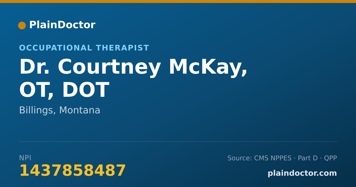 Shareable card for Courtney McKay, OT, DOT - Occupational Therapist, Billings, MT