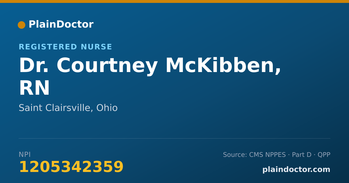 Shareable card for Courtney McKibben, RN - Registered Nurse, Saint Clairsville, OH