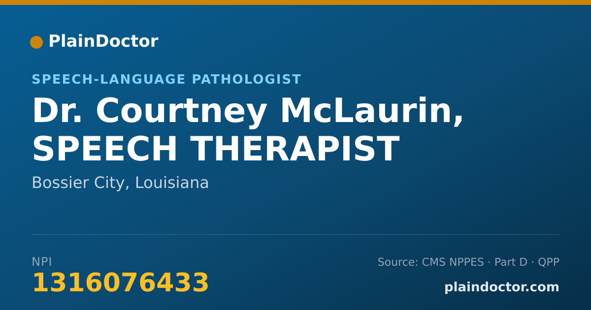 Shareable card for Courtney McLaurin, SPEECH THERAPIST - Speech-Language Pathologist, Bossier City, LA