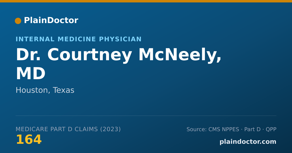 Shareable card for Courtney McNeely, MD - Internal Medicine Physician, Houston, TX