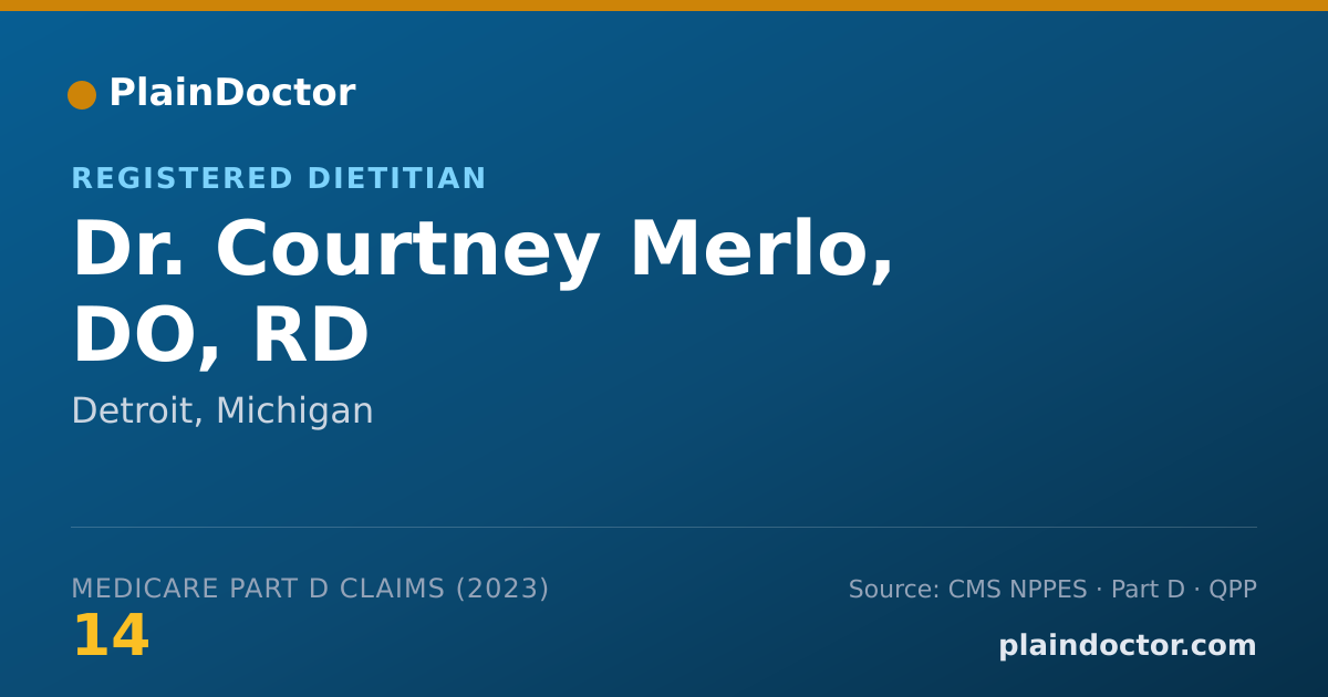 Shareable card for Courtney Merlo, DO, RD - Registered Dietitian, Detroit, MI