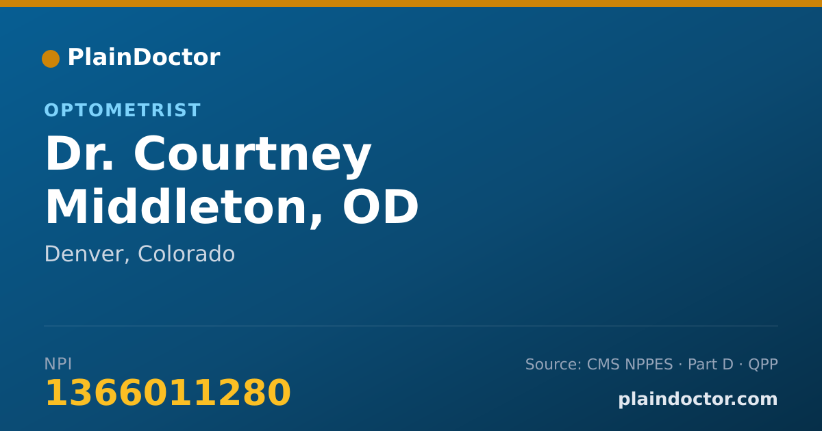 Shareable card for Courtney Middleton, OD - Optometrist, Denver, CO