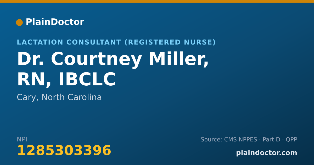 Shareable card for Courtney Miller, RN, IBCLC - Lactation Consultant (Registered Nurse), Cary, NC