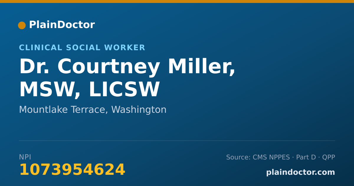 Shareable card for Courtney Miller, MSW, LICSW - Clinical Social Worker, Mountlake Terrace, WA
