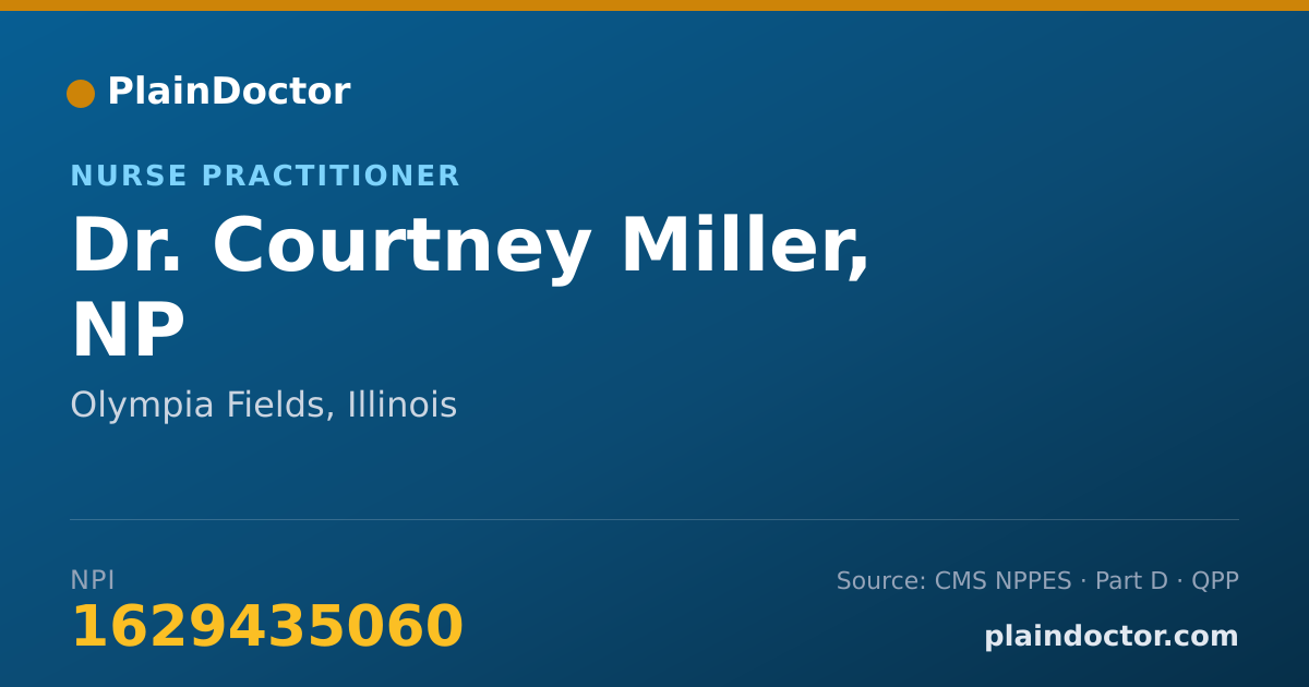Shareable card for Courtney Miller, NP - Nurse Practitioner, Olympia Fields, IL