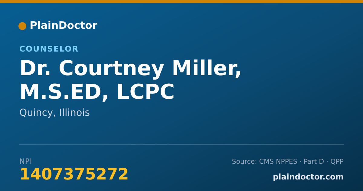Shareable card for Courtney Miller, M.S.ED, LCPC - Counselor, Quincy, IL