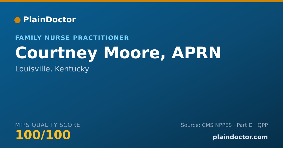 Shareable card for Courtney Moore, APRN - Family Nurse Practitioner, Louisville, KY