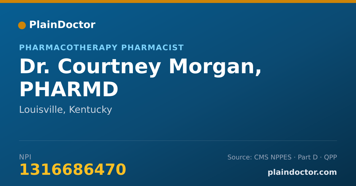 Shareable card for Courtney Morgan, PHARMD - Pharmacotherapy Pharmacist, Louisville, KY